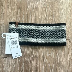 New! Roxy Tayla knitted polar fleece lined headband black/white